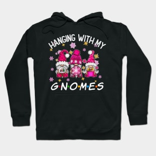 Funny Christmas Gnome Hanging With My Gnomies Family Pajamas Hoodie